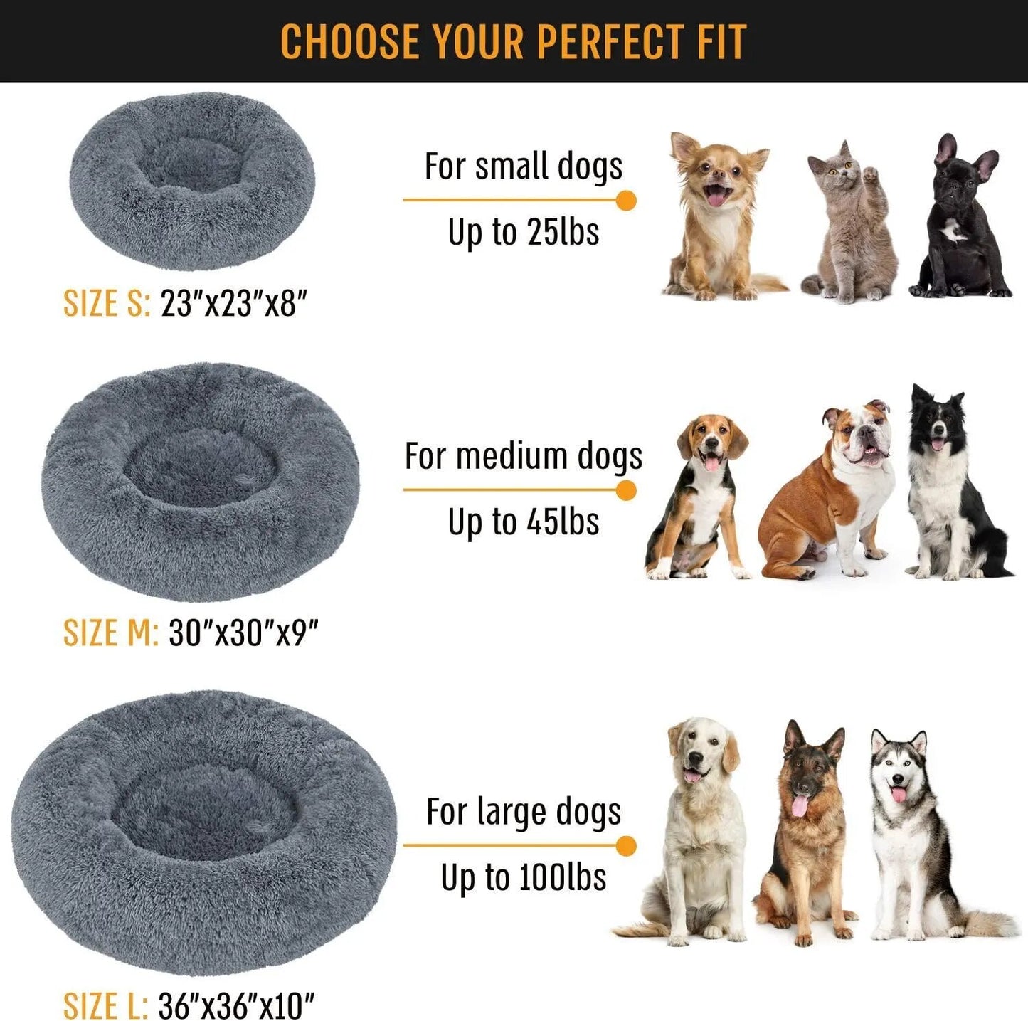 The calming anti-stress round dog bed