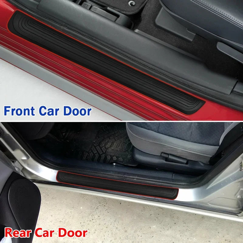 4pcs Rubber Car Door Sill Scuff Covers